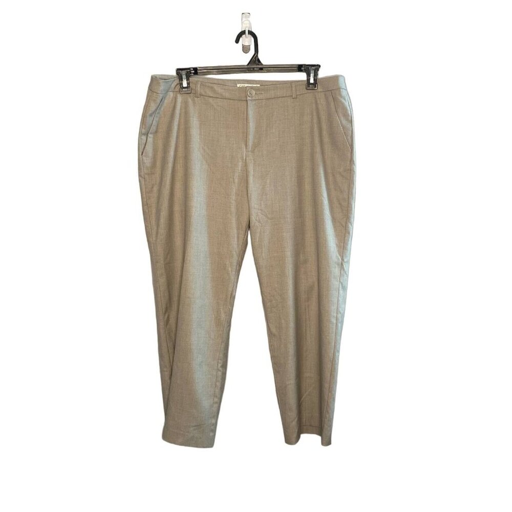 Coldwater Creek Pants women’s size 18 Natural Fit beige gray dress trouser pants